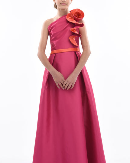 Fuchsia Samaria Off Shoulder Gown
