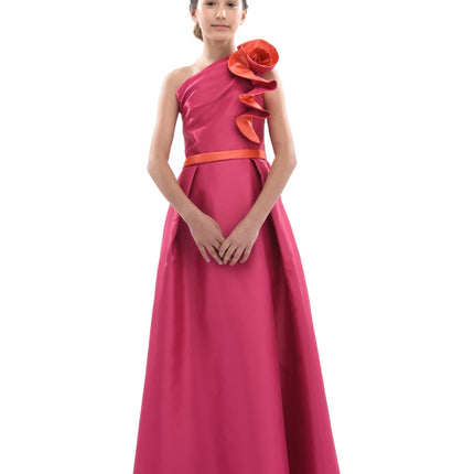 Fuchsia Samaria Off Shoulder Gown