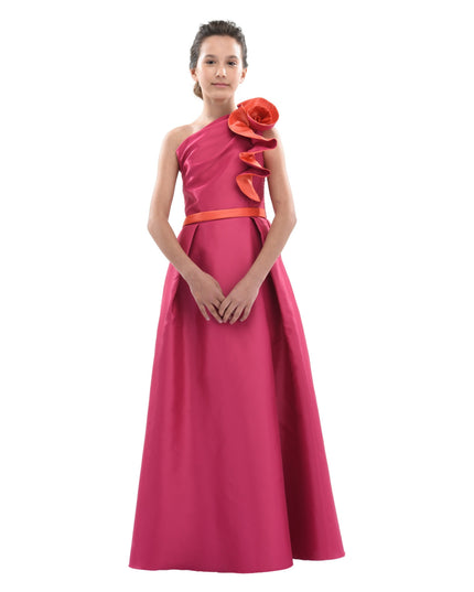 Fuchsia Samaria Off Shoulder Gown
