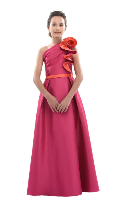 Fuchsia Samaria Off Shoulder Gown