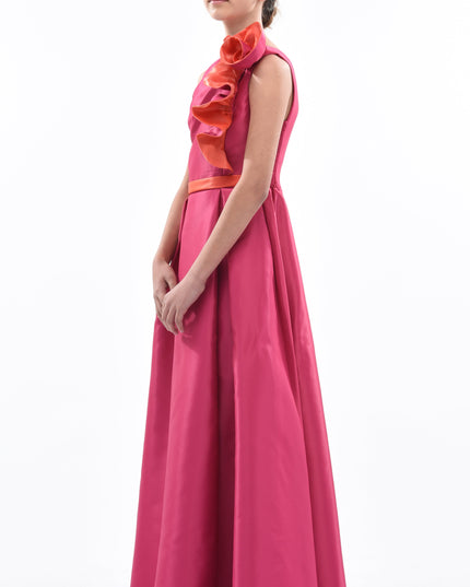 Fuchsia Samaria Off Shoulder Gown