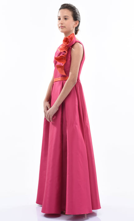 Fuchsia Samaria Off Shoulder Gown