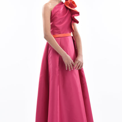 Fuchsia Samaria Off Shoulder Gown