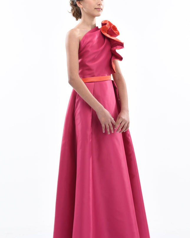 Fuchsia Samaria Off Shoulder Gown