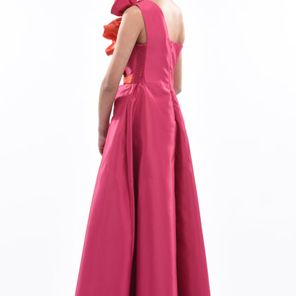 Fuchsia Samaria Off Shoulder Gown