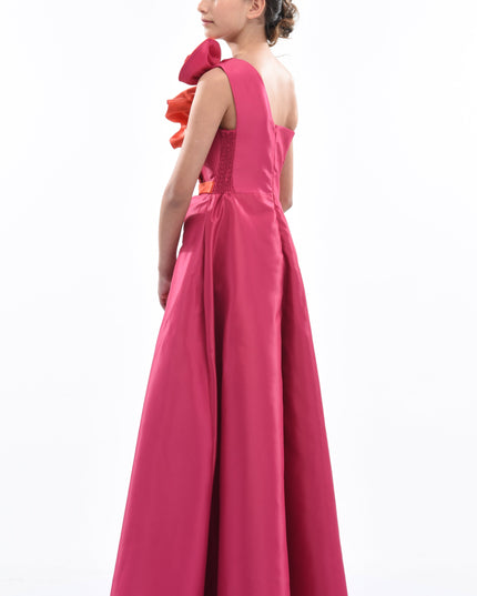Fuchsia Samaria Off Shoulder Gown