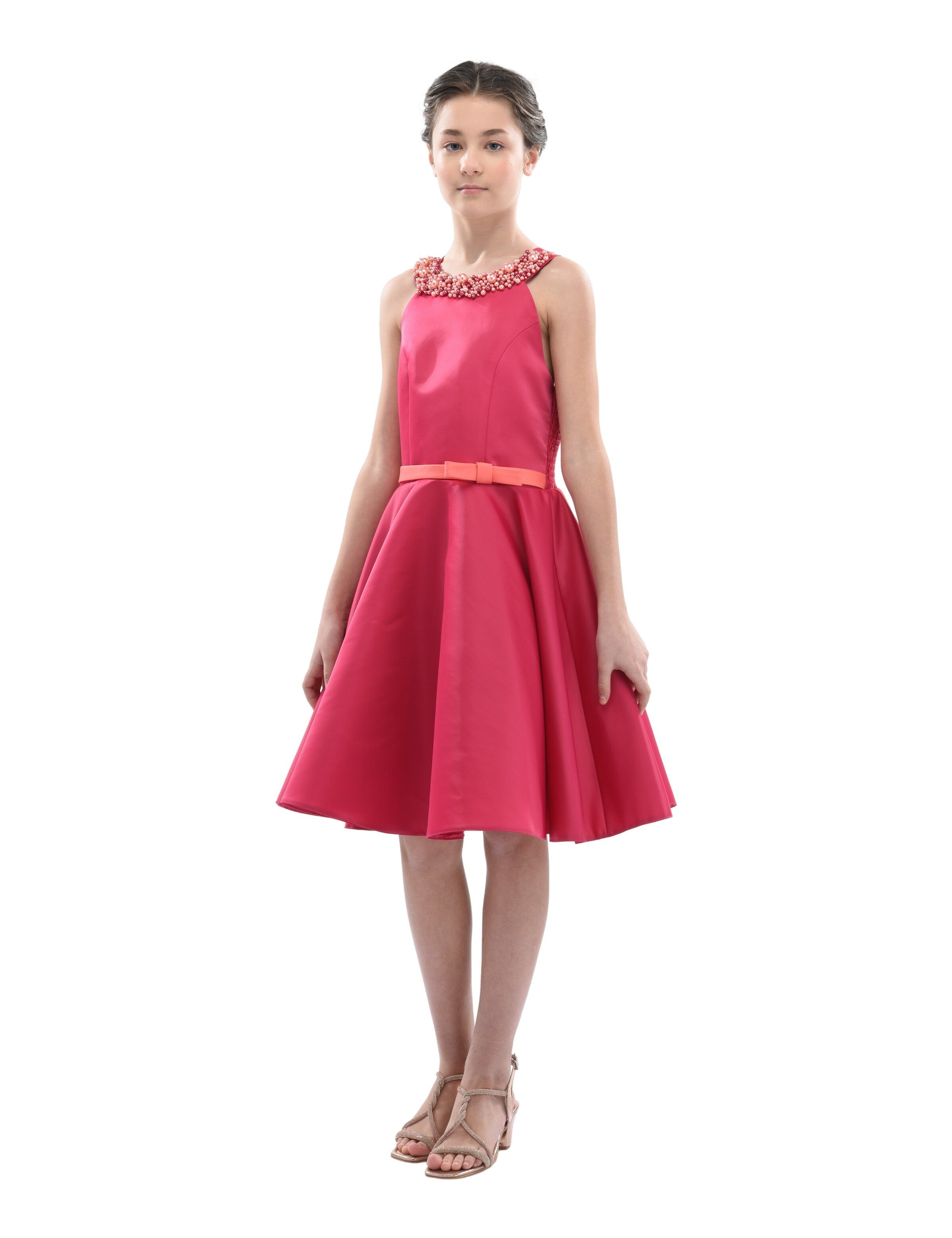 Fuchsia Cardona Pearl Halter Dress 13Y / Fuschia
