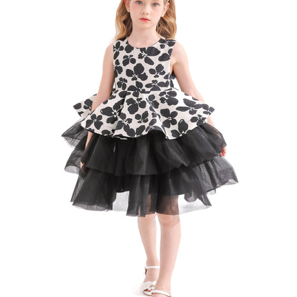 Black Nazareen Floral Tiered Dress