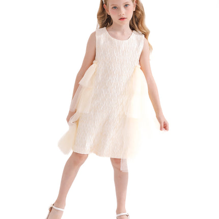 Champagne Sonata Ruffle Dress