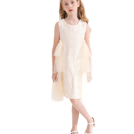 Champagne Sonata Ruffle Dress