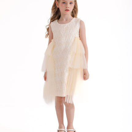 Champagne Sonata Ruffle Dress