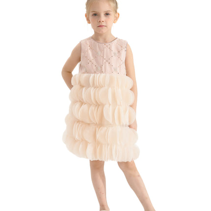 Pink Dionne Tiered Tulle Dress