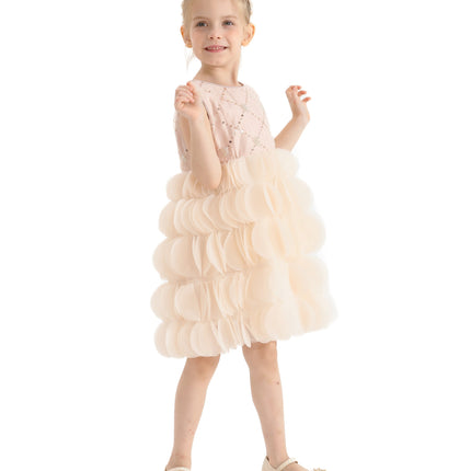 Pink Dionne Tiered Tulle Dress