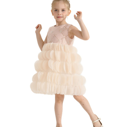 Pink Dionne Tiered Tulle Dress