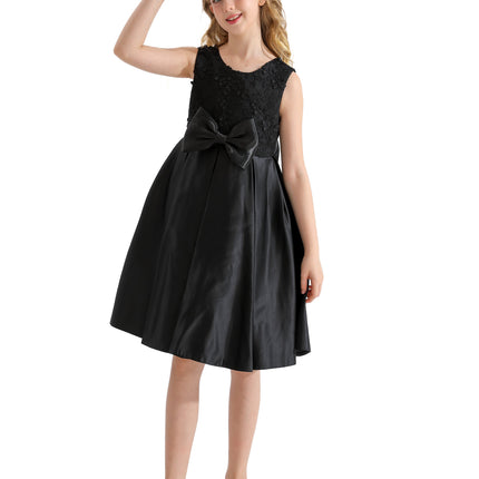 Black Hampton Double Bow Dress