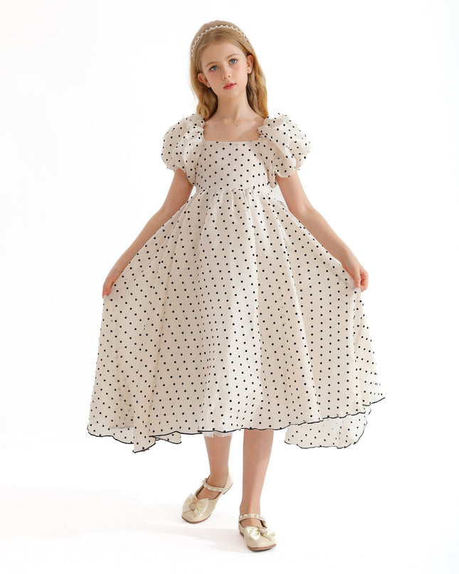 Cream Osuna Polka Dot Teacup Dress