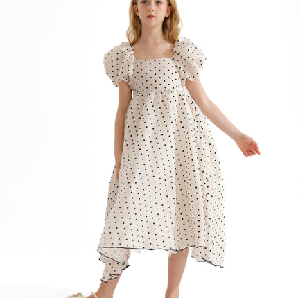 Cream Osuna Polka Dot Teacup Dress