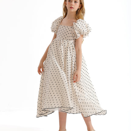 Cream Osuna Polka Dot Teacup Dress