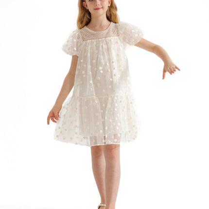 White Perivale Floral Overlay Dress