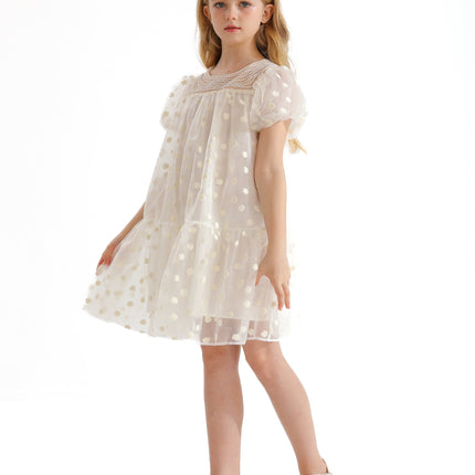 White Perivale Floral Overlay Dress