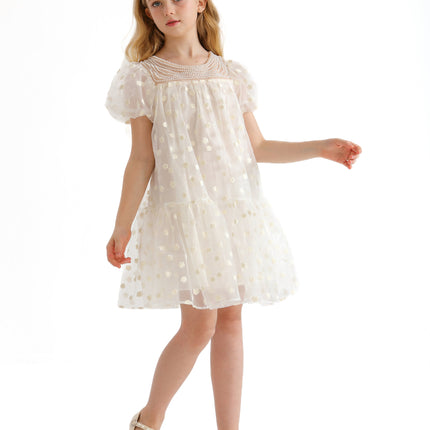 White Perivale Floral Overlay Dress