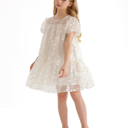 White Perivale Floral Overlay Dress