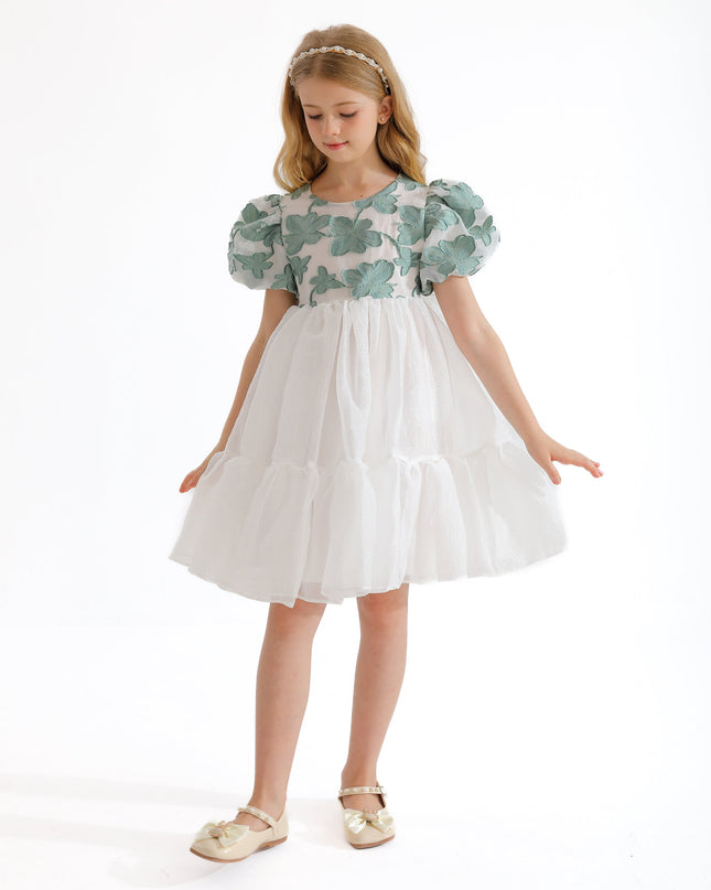 Green Winona Floral Teacup Dress