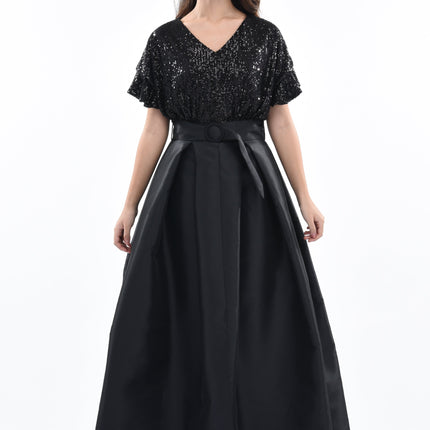 Black Arcola Glimmer Tulle Gown