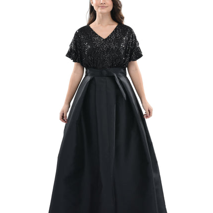 Black Arcola Glimmer Tulle Gown