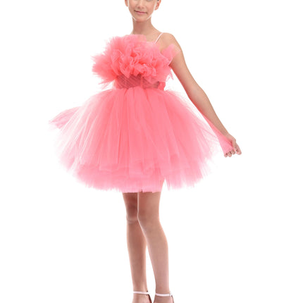 Pink Ruffle Scalleta Dress