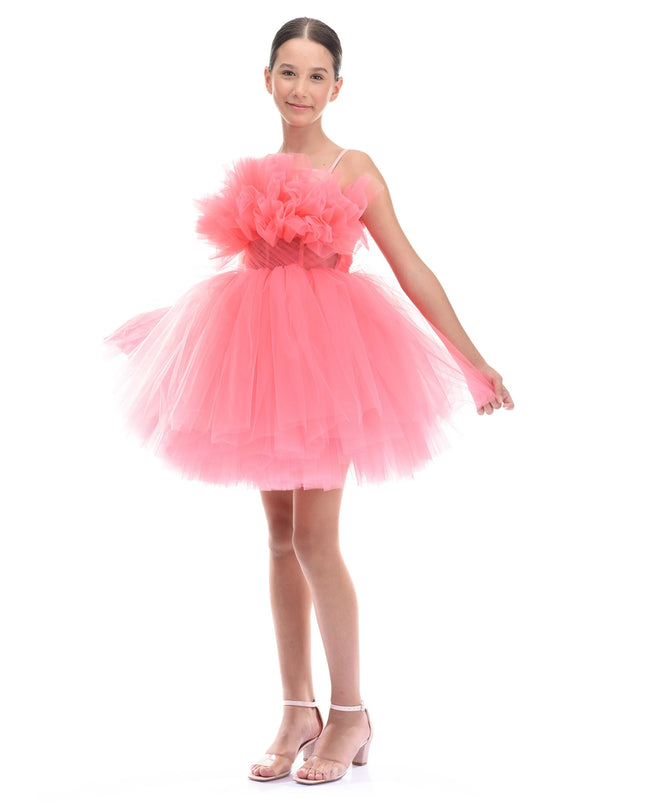 Pink Ruffle Scalleta Dress