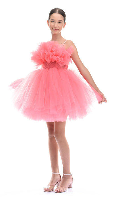 Pink Ruffle Scalleta Dress