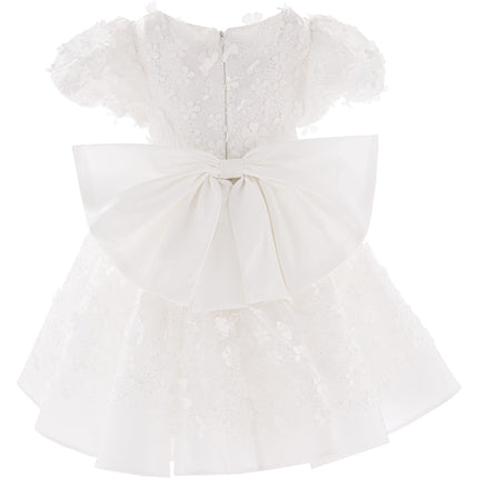 White Moneta Floral Bow Dress