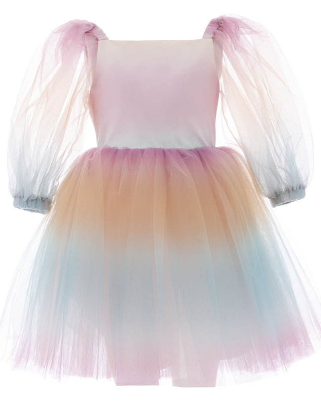 Multicolor Puesta Del Sol Tulle Dress