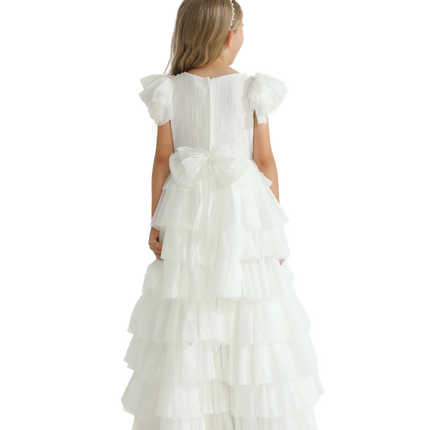 White Layered Tulle Abbyfield Dress