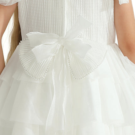 White Layered Tulle Abbyfield Dress