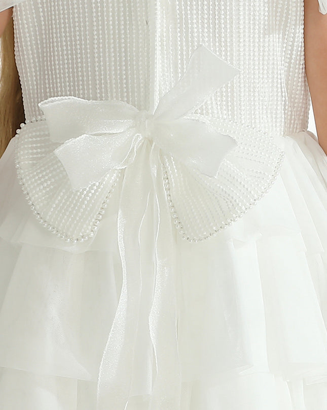 White Layered Tulle Abbyfield Dress