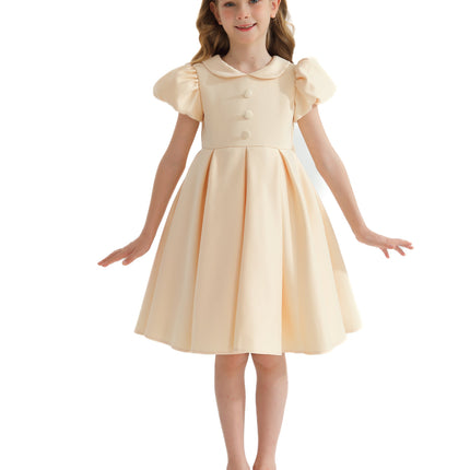 Champagne Barrymore Teacup Button Dress