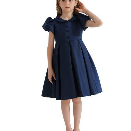 Navy Barrymore Teacup Button Dress