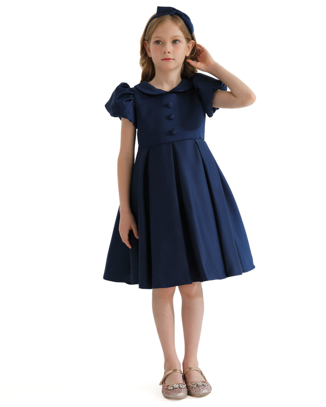 Navy Barrymore Teacup Button Dress