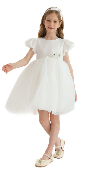 White D'Amico Floral Teacup Dress