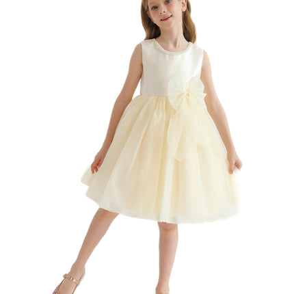 Champagne Felice Tulle Bow Dress