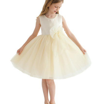 Champagne Felice Tulle Bow Dress