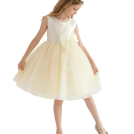 Champagne Felice Tulle Bow Dress