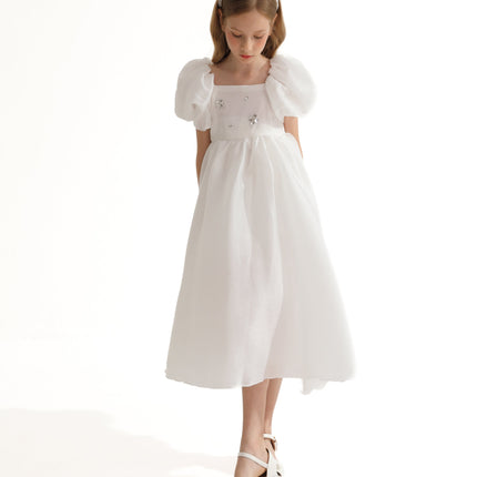 White Janelle Applique Teacup Gown