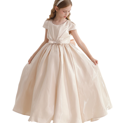 Champagne Bow Long Brea Dress