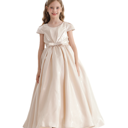 Champagne Bow Long Brea Dress