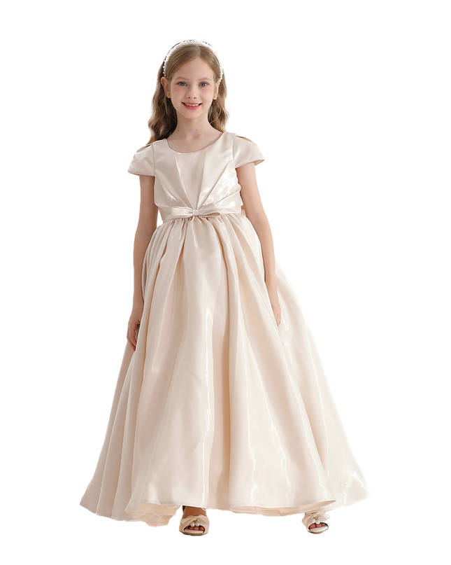 Champagne Bow Long Brea Dress