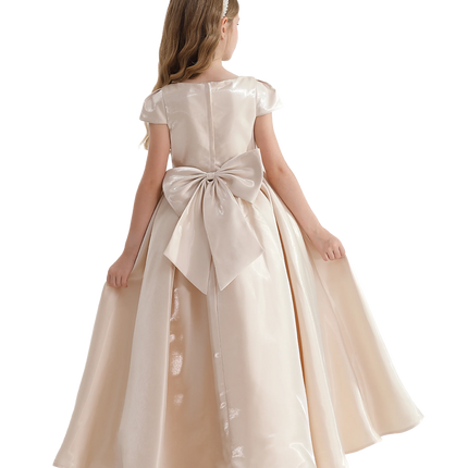 Champagne Bow Long Brea Dress