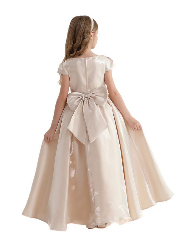 Champagne Bow Long Brea Dress